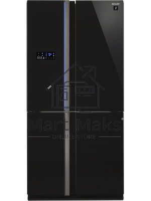 Холодильник Sharp SJ-FS97VBK черное стекло трехкамерный 393/207 л морозилка снизу
