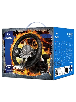Руль SVEN GC-W800 (педали, вибро, скоба, D-pad, 12 кл, PC/PS3/PS4/XBOXONE/Xinput)