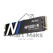 Накопитель SSD Netac NV5000-N, 1Tb, M.2 2280, PCIe 4.0 x4, NVMe, R/W 4800/4600, с радиатором
