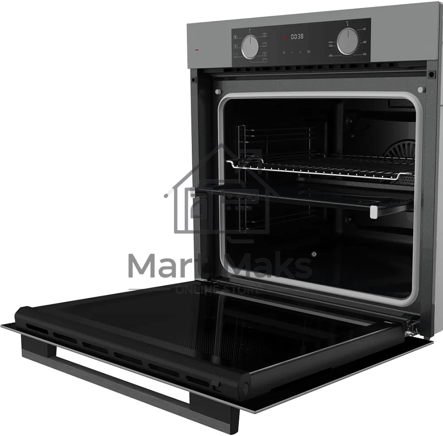 Электрический духовой шкаф Kuppersberg HF 608 GR, Поворотные переключатели, Цифровой таймер, Режимы работы: Нижний нагрев, Традиционный нагрев, Верхний нагрев с конвекцией, Разморозка, Верхний нагрев, Традиционный нагрев с конвекцией, Эмаль легкой очистки