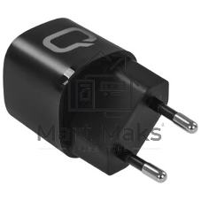 Сетевое зарядное устройство Qumo Energy GaN Mini PD 30W (Charger 0072), два порта: Type-C PD + USB-A QC3.0, черный