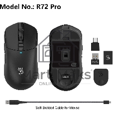 Мышь беспроводная/проводная A4Tech Bloody R72 Pro черный, 26000 dpi, USB Type-A, радиоканал, кнопки - 7