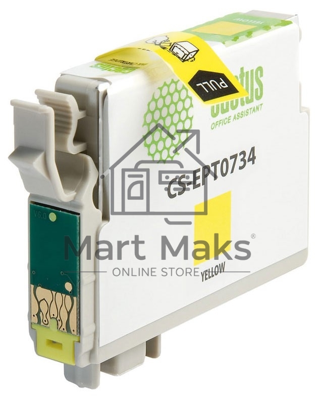 Картридж струйный Cactus CS-EPT0734 (T0734) желтый (11,4 мл) для Epson Stylus С79/C110/СХ3900/CX4900/CX5900/CX7300/CX8300/CX9300