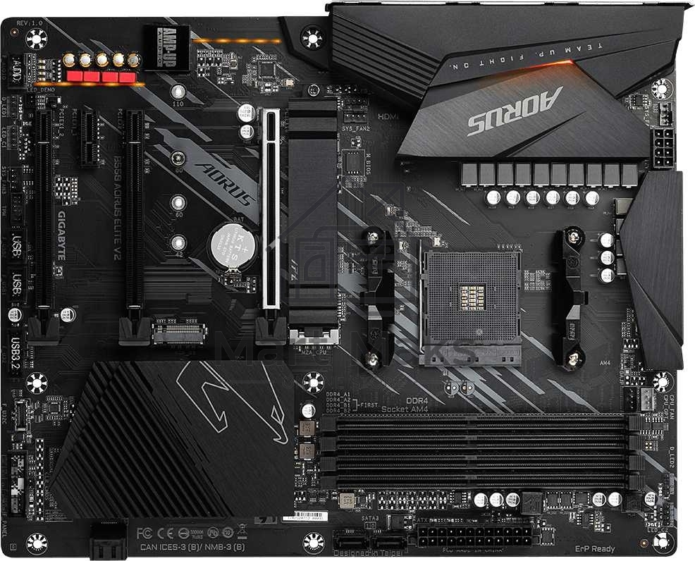 Материнская плата Gigabyte B550 AORUS ELITE V2 Soc-AM4 AMD B550 4xDDR4 ATX AC`97 8ch(7.1) 2.5Gg RAID+HDMI+DP