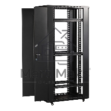Шкаф коммутационный Lanmaster (TWT-CBB-27U-6X6-G1) 27U 600x600 мм пер. дв. стекл задн. дв. спл. стал. лист 2-хст. 2 бок. пан. 800 кг черный IP20