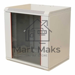 Шкаф настенный ЦМО ШРН-12.650 12U 600x650мм пер.дв.стекл несъемные бок.пан. 50кг серый