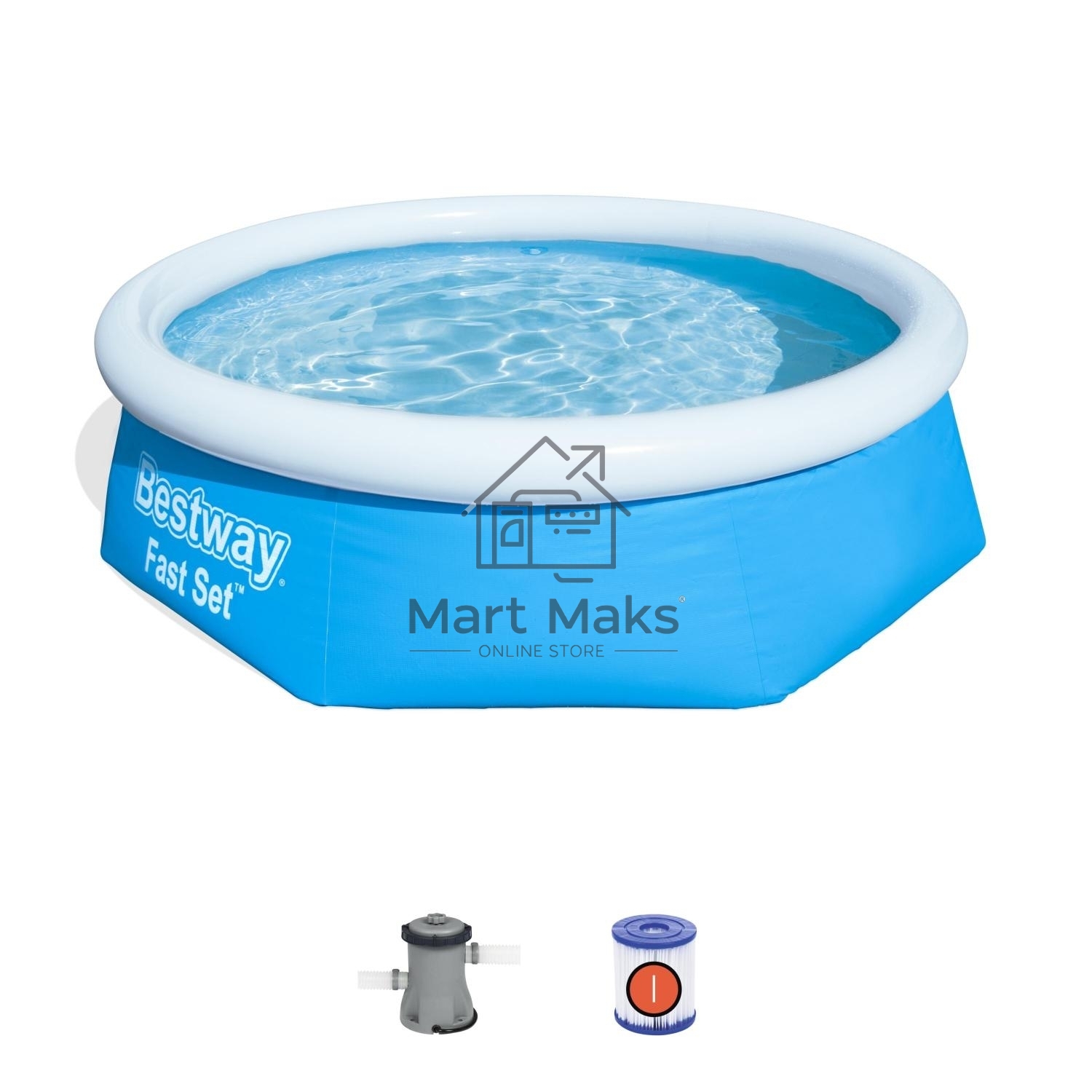 Бассейн BestWay Fast Set 244х66см, 2100л, фил.-насос 1249л/ч 57268 BW