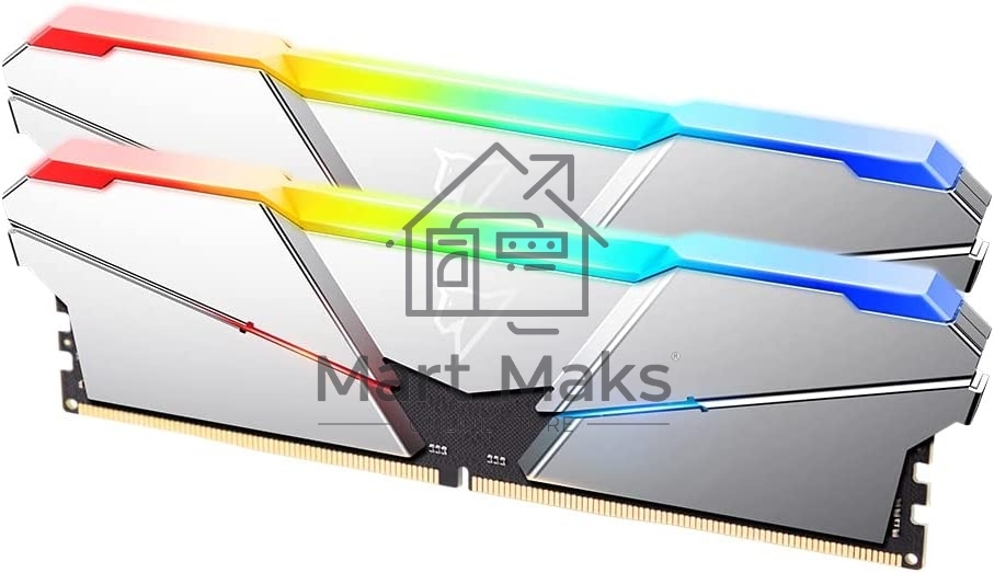 Оперативная память NETAC Shadow, DDR5, 16GB (2x8GB), 4800MHz, CL40, DIMM, с радиаторами, RGB, серебристый