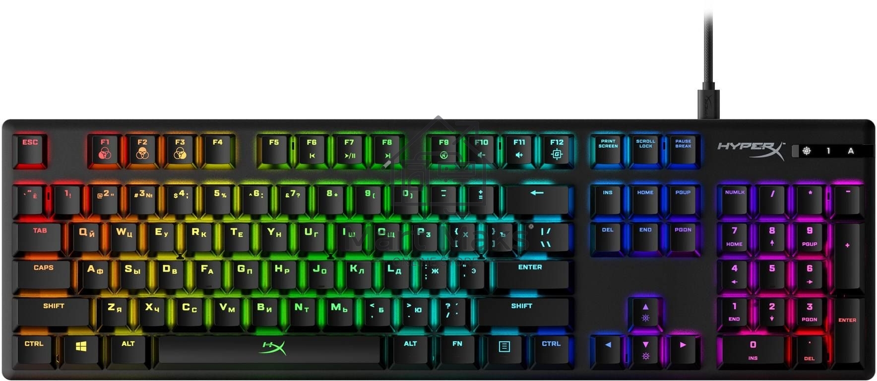 Клавиатура HyperX Alloy Origins (4P4F6AA#ABA) проводная, USB, черный