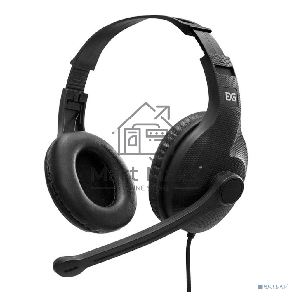 Стереогарнитура ExeGate EX289748RUS Office HS-102S (3,5мм Jack интерфейс, длина кабеля 1,5м)