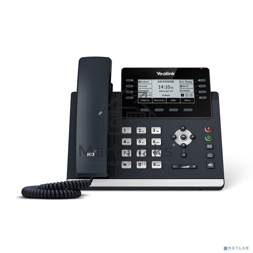 Ip-телфон YEALINK SIP-T43U, 12 аккаунтов, BLF, PoE, GigE, без БП, шт