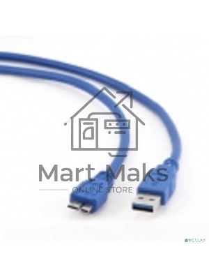 Кабель Gembird/Cablexpert CCP-mUSB3-AMBM-1 USB 3.0 Pro, AM/microBM 9P, 30см, экран, синий, пакет