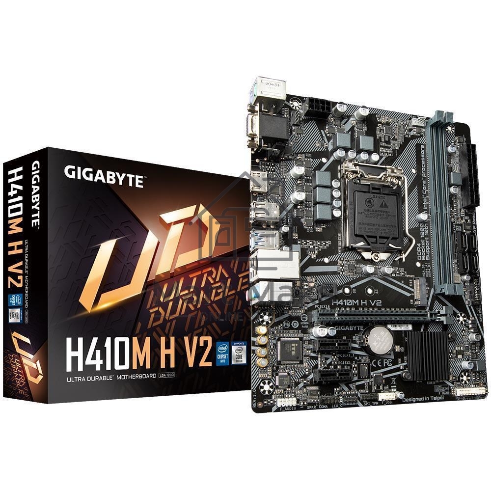 Материнская плата Gigabyte H410M H V2 (2.0/2.1), LGA 1200, Intel H470, 2xDDR4, 4xSATA, 1xM.2, 1xPCIe 3.0 x16, 2xPCIe 3.0 x1, 1xHDMI, 1xVGA, 1x 1Gb LAN, 2xUSB-A 3.2 Gen 1, 4xUSB-A 2.0, 3x3.5 мм, 7.1, Micro ATX