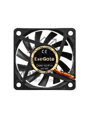Вентилятор для корпуса ExeGate EX06010B3P-24 черный, 60 мм, 3200 об/мин, 24.1 дБ, 3 pin