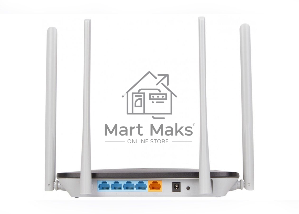 Беспроводный маршрутизатор Mercusys AC12, Dual Band, (867Мбит/с на 5 ГГц + 300Мбит/с на 2,4 ГГц)4 порта 100 Мбит/с, 4 фиксированных антенны