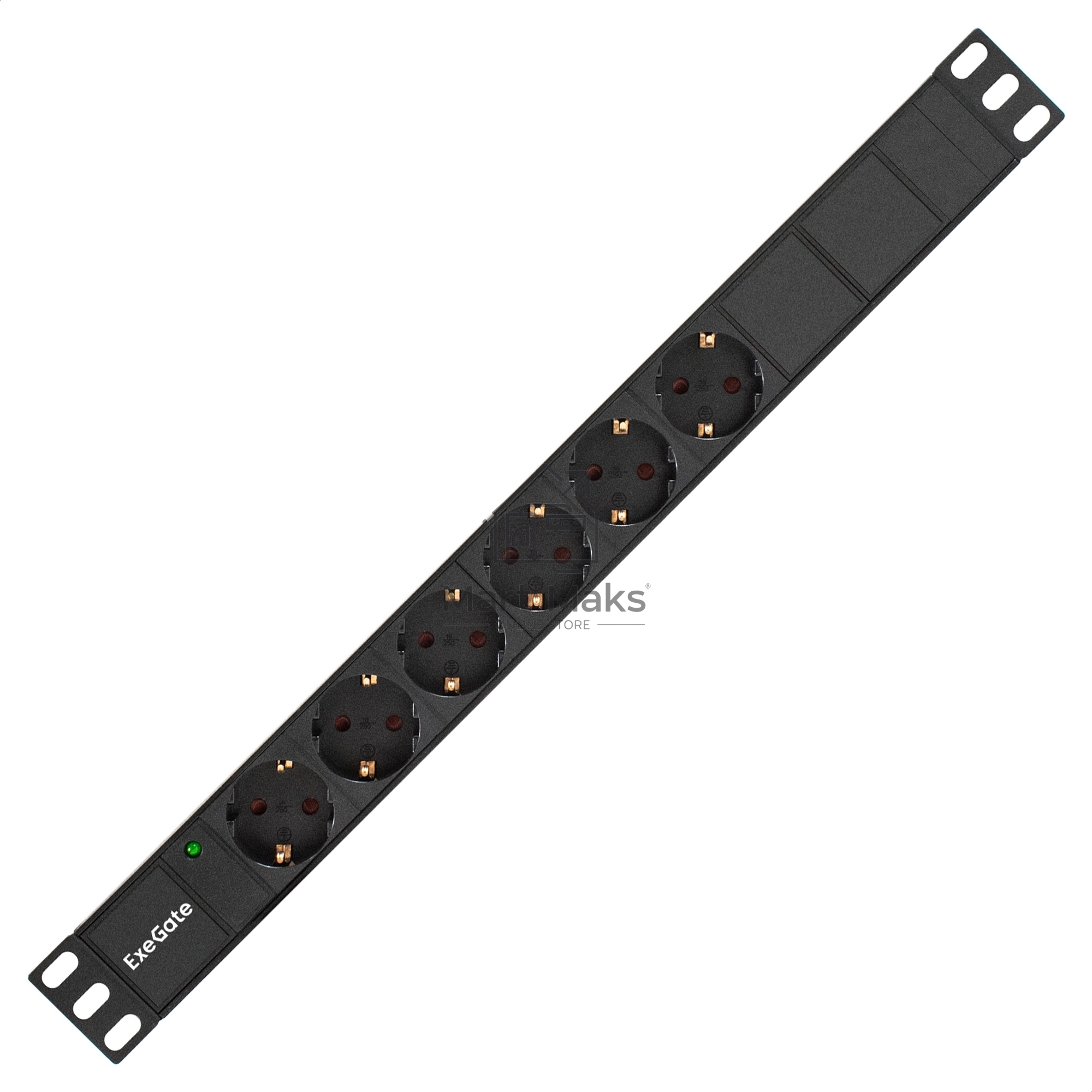 Блок розеток горизонтальный ExeGate ServerPro PDU-19H602 Al-6S-EU2, 19
