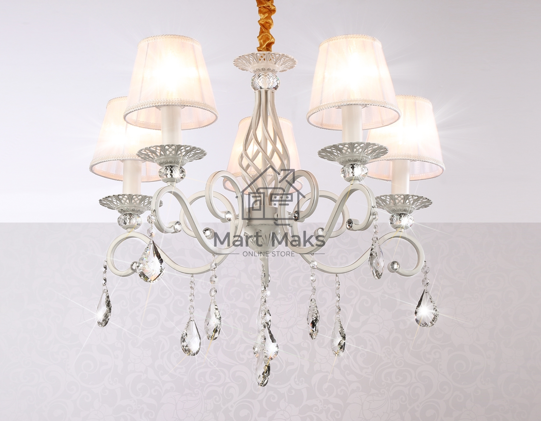Светильник Ambrella light TR4547/5 WH/SL белый/серебро E14/5 max 40W D565*500