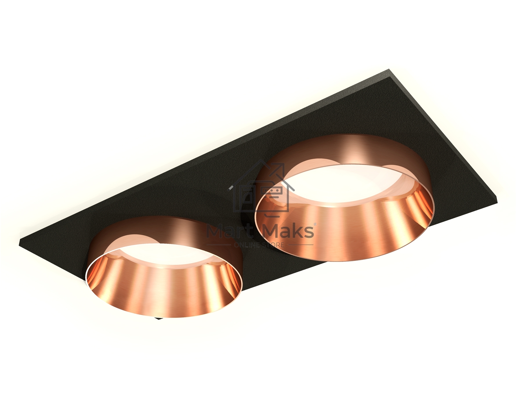 Комплект встраиваемого светильника Ambrella light XC6526025 SBK/PPG черный песок/золото розовое полированное MR16 GU5.3 (C6526, N6135)
