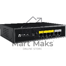 Коммутатор Netis ST106PDI-2-43, 4×100 Мбит/с PoE + 2×100 Мбит/с Uplink, неуправляемый