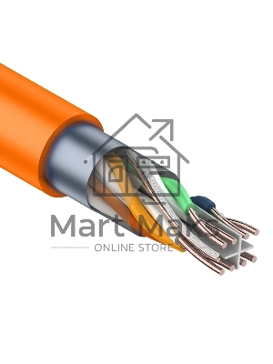 Кабель витая пара Rexant F/UTP, категория 6, 4 x 2 x 0,57 мм, LSZH нг(А)-HF, внутренний, оранжевый, 305м