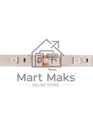 Лента светодиодная открытая, 10 мм, IP23, SMD 5050, 60 LED/m, 12 V, цвет свечения синий