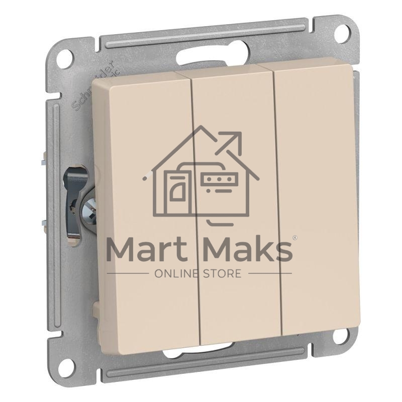 Механизм выключателя 3-кл. ATLAS DESIGN (сх.1+1+1) 10АХ беж. SchE ATN000231