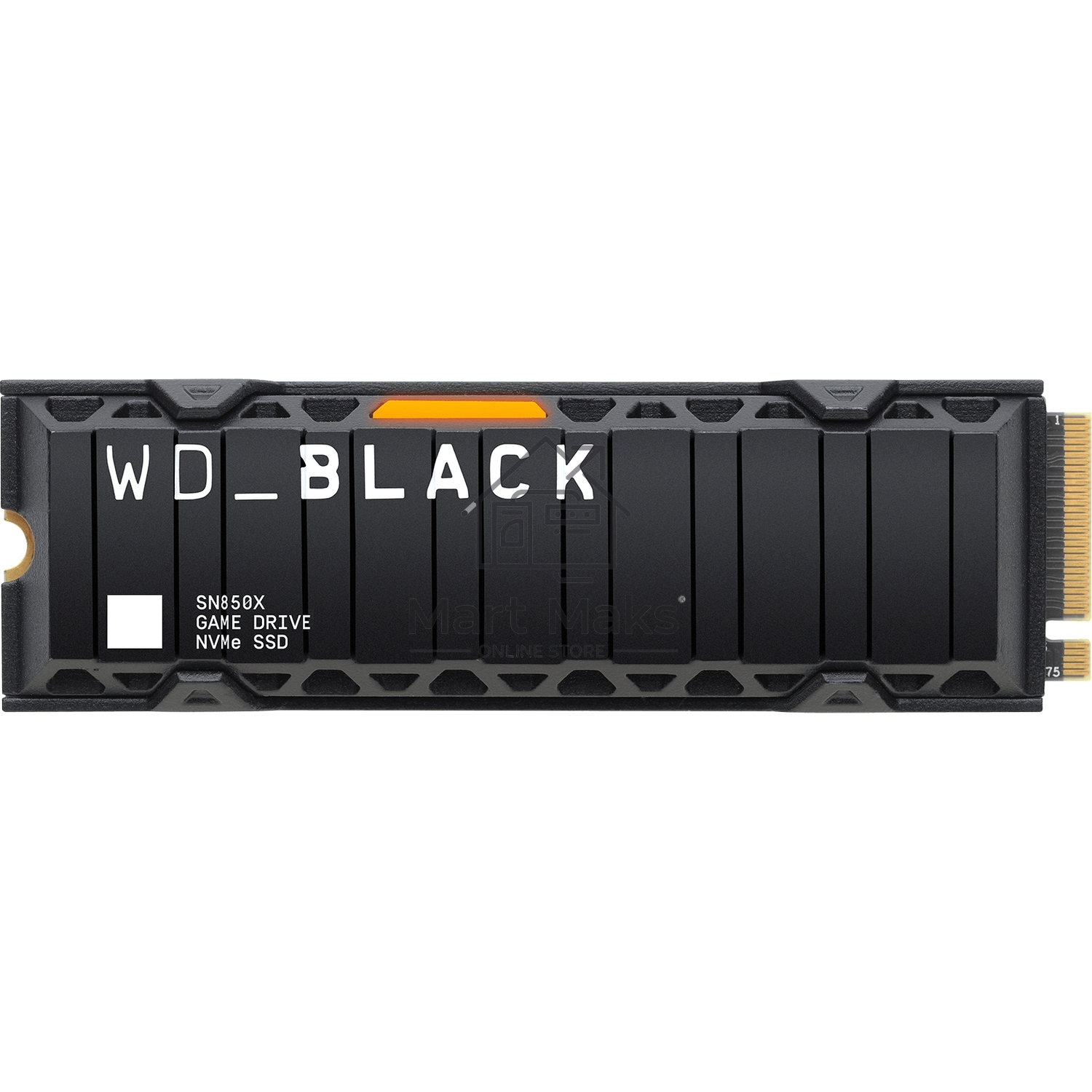 Накопитель SSD WD 1Tb Black SN850X, M.2(22x80mm), NVMe, PCIe 4.0 x4, 3D TLC, R/W 7300/6300MB/s, IOPs 800 000/1 100 000, TBW 600, DWPD 0.3, with Heat Spreader (12 мес.)