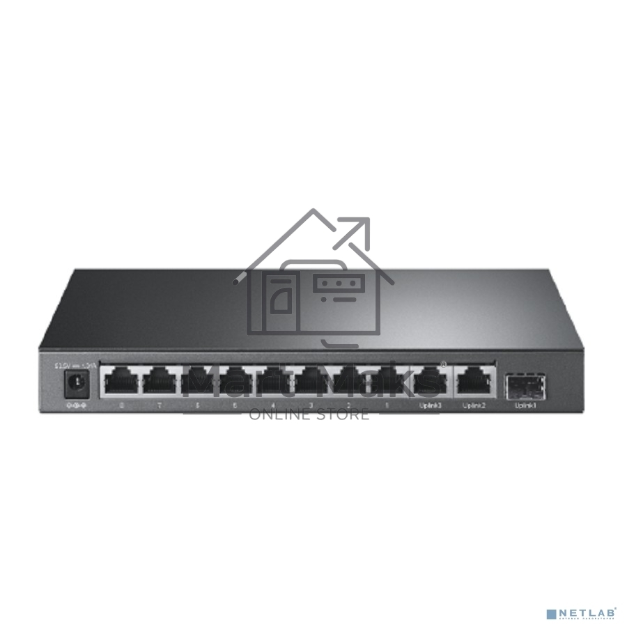 Настольный коммутатор TP-Link TL-SL1311P, 8 портов 10/100 Мбит/с с поддержкой PoE+, 2 гигабитных порта без поддержки PoE, 1 порт SFP, 802.3af/at, бюджет PoE — 65 Вт, стальной корпус