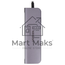 USB-концентратор UGREEN CM136-80132, USB Type-C, USB 3.0/HDMI/USB Type-C PD/AUX (3.5мм), USB