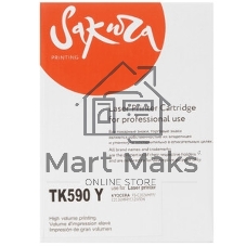 Картридж Sakura TK590Y для Kyocera Mita FS-C2026/C2126MFP, желтый, 5000 к.