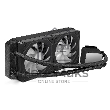 Комплект водяного охлаждения ExeGate BlackWater-240.PRISM.PWM.ARGB.Black (3 PIN 5V ADDRESSABLE RGB подсветка, LGA1954/1851/1700/1200/115x/2066/2011/AM5/AM4, TDP 260W, 2x Fan 120mm 4pin PWM 600-1800RPM Hydro bearing, помпа 3pin 2700RPM, макс. шум 37db, с термопастой, на винтах, черный, RET)