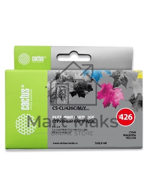 Картридж струйный Cactus CS-CLI426C/M/Y многоцветный (3 x 8,4 мл) для Canon MG5140/5240/6140/8140/MX884