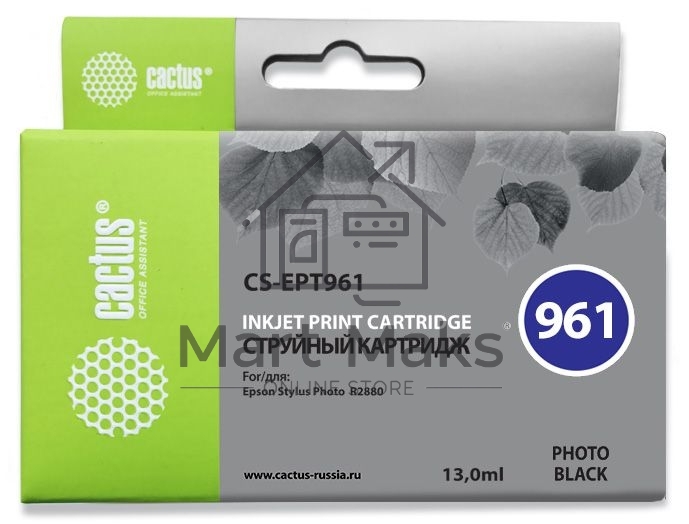 Картридж струйный Cactus CS-EPT961 фото черный (13 мл) для Epson Stylus Photo R2880