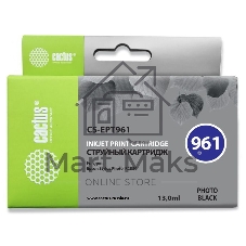 Картридж струйный Cactus CS-EPT961 фото черный (13 мл) для Epson Stylus Photo R2880 Картридж струйный Cactus CS-EPT961 фото черный (13 мл) для Epson Stylus Photo R2880