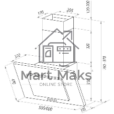 Вытяжка Maunfeld TOWER C 60 белый 520м3/час 3скорости 54дБ 250Вт