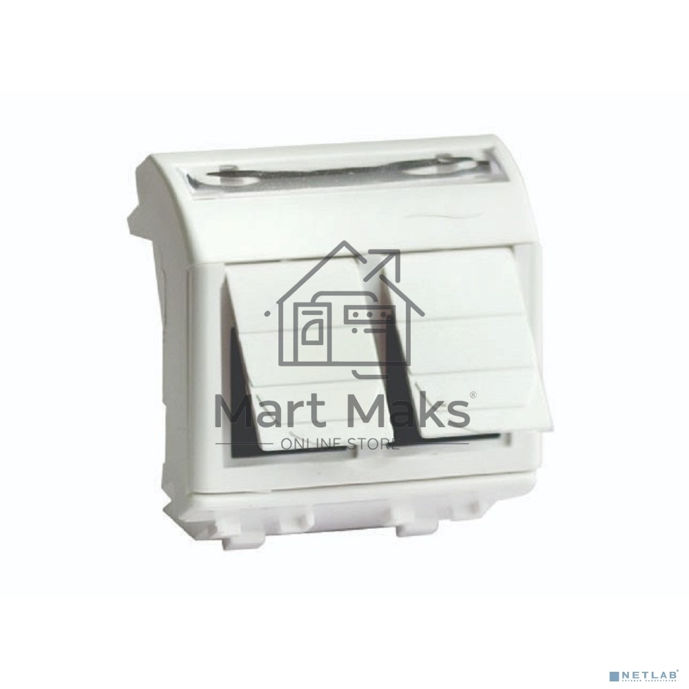 Ком.роз. двойная R J 45 кат.5e, Brava, белая, 2мод