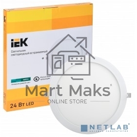 Светильник Iek LDVO0-1609-1-24-4000-K01 ДВО 1609 белый круг LED 24Вт 4000 IP20 алюм. корпус, диам 295 мм