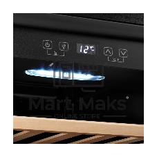 Винный шкаф Kuppersberg RSW 82, отдельностоящий, High-Tech, объем 128 л, вместимость 40 бутылок, диапазон температуры 5-20 градусов, механическое открытие двери, 6 полок из бука, LCD дисплей, уровень шума 38 дБ, черный