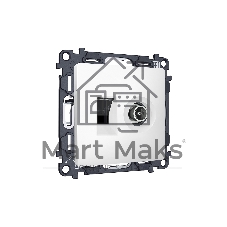 Комплект механизма розетки компьютерной + TV оконечной RJ-45 с автоматической защитной шторкой ALFA Белый матовый QUANT (AP1325, VM195) MA132510