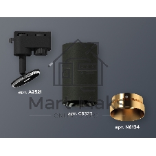 Светильник Ambrella light XT6323064 SBK/PYG черный песок/золото желтое полированное MR16 GU5.3 (A2521, C6323, N6134)