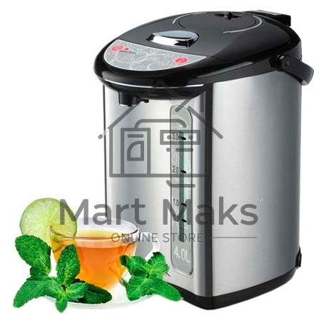 Термопот Centek CT-1082 (сталь) 4.0л, 750Вт, 3 способа подачи воды, двойная защита от перегрева