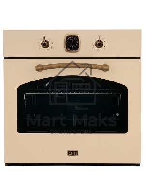 Встраиваемая электрическая духовка Korting OKB 481 CRB / 59.8 х 59.5 x 56 см, 8 режимов нагрева, гриль, таймер, телескопические направляющие, слоновая кость+бронза