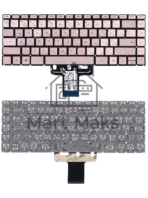 Клавиатура для ноутбука HP Pavilion x360 14-cd0000 золотистая с подсветкой