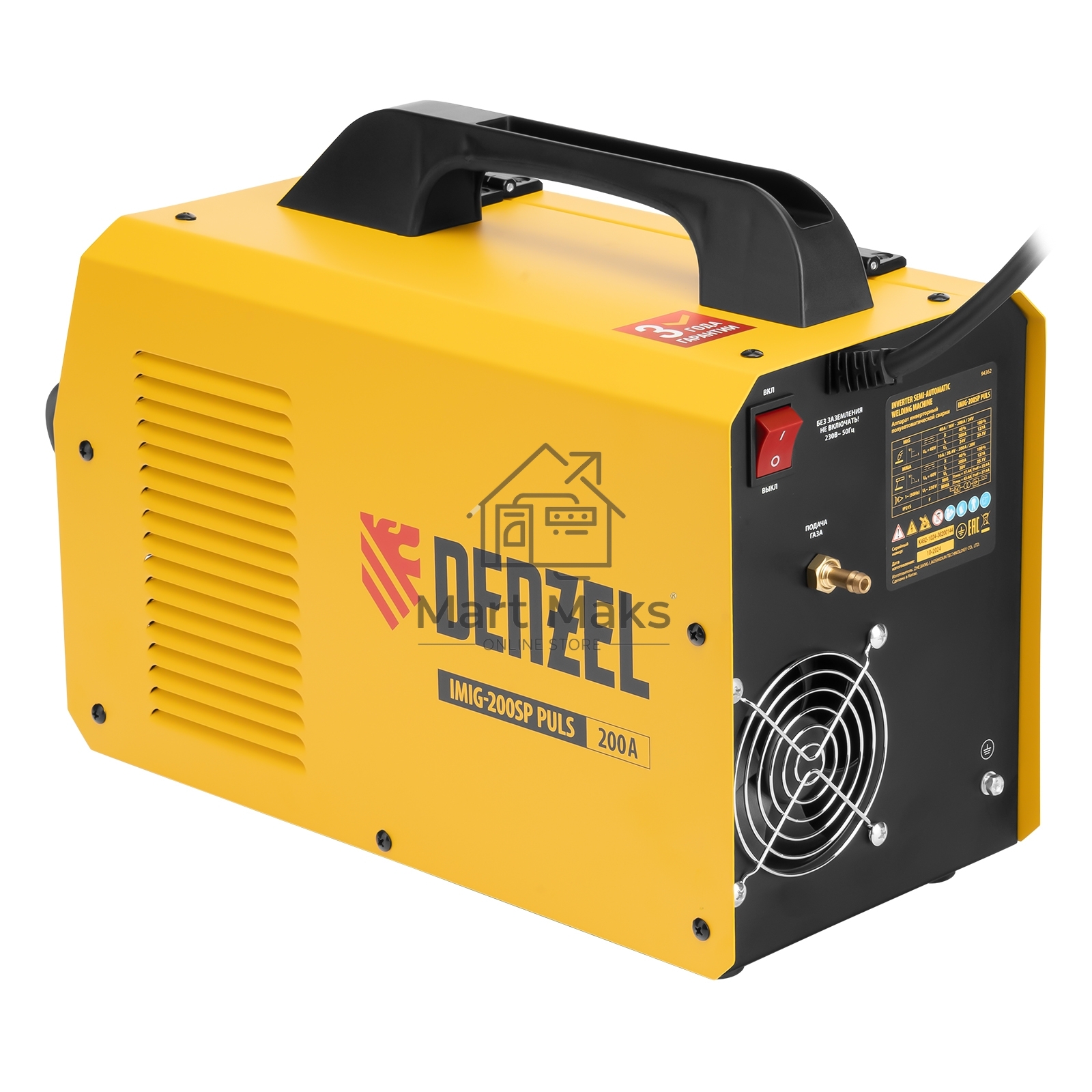 Аппарат инвертор. полуавтомат. cварки IMIG-200SP Pulse, 200 А, ПВ 60%, катушка 5 кг Denzel