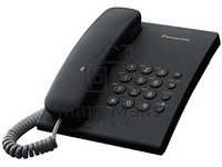 Телефон проводной Panasonic KX-TS2350RUB черный повтор номера, регул-ка громкости, кр.на стену