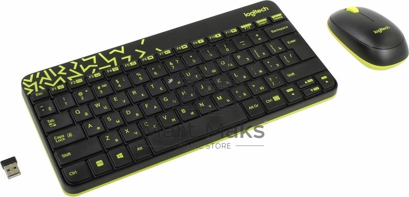 Клавиатура + мышь Logitech Wireless Desktop MK240 Nano Black Retail Combo