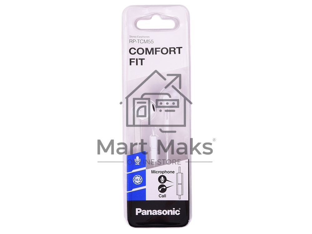 Наушники Panasonic RP-TCM55GC-W внутриканальные 10-24000Гц 1.2м 3.5мм 109дБ микрофон белые
