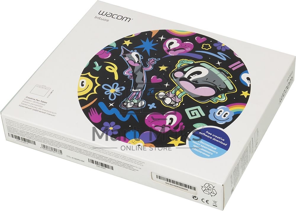 Планшет для рисования Wacom Intuos S CTL-4100K-N USB черный