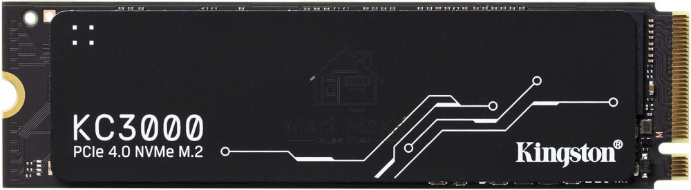 Накопитель SSD Kingston KC3000, 4Tb, PCIe 4.0 x4, M.2 2280, NVMe, R/W 7000/7000, с радиатором