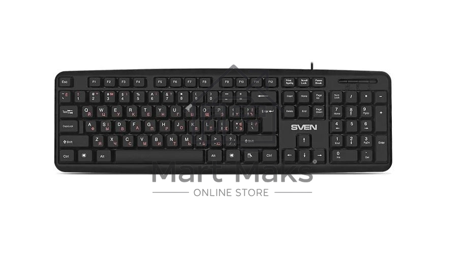 Клавиатура SVEN KB-S230 чёрная (104кл, каб. 2м)